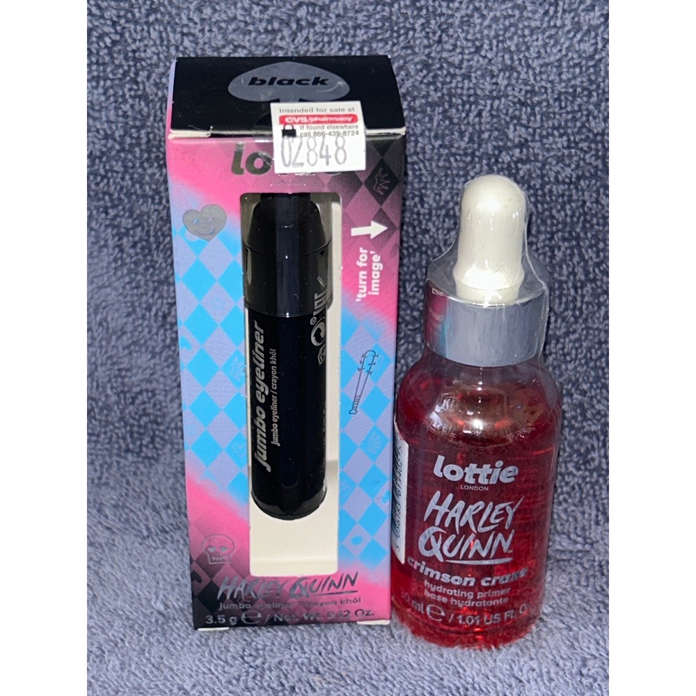 Lottie London Harley Quinn Jumbo‎ Eyeliner Black & Crimson Drops Primer